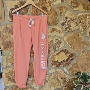U.S. Polo Assn.‎ Coral Pink Drawstring  Joggers Sz L